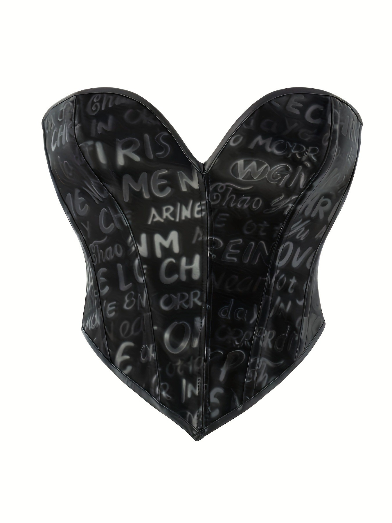 Black letter printed strapless - огляд і ціна Corset Waist Cinch