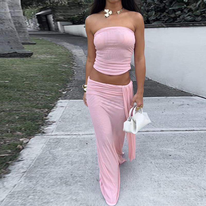 Tuularose Pink Long Dress 2-Pi - огляд і ціна Strapless Bra Backless