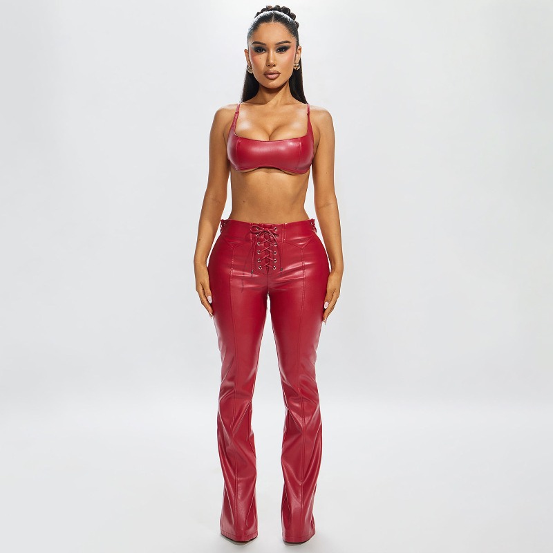 Women Fashion PU Leather 2 Pie - огляд і ціна Cami Top Lace