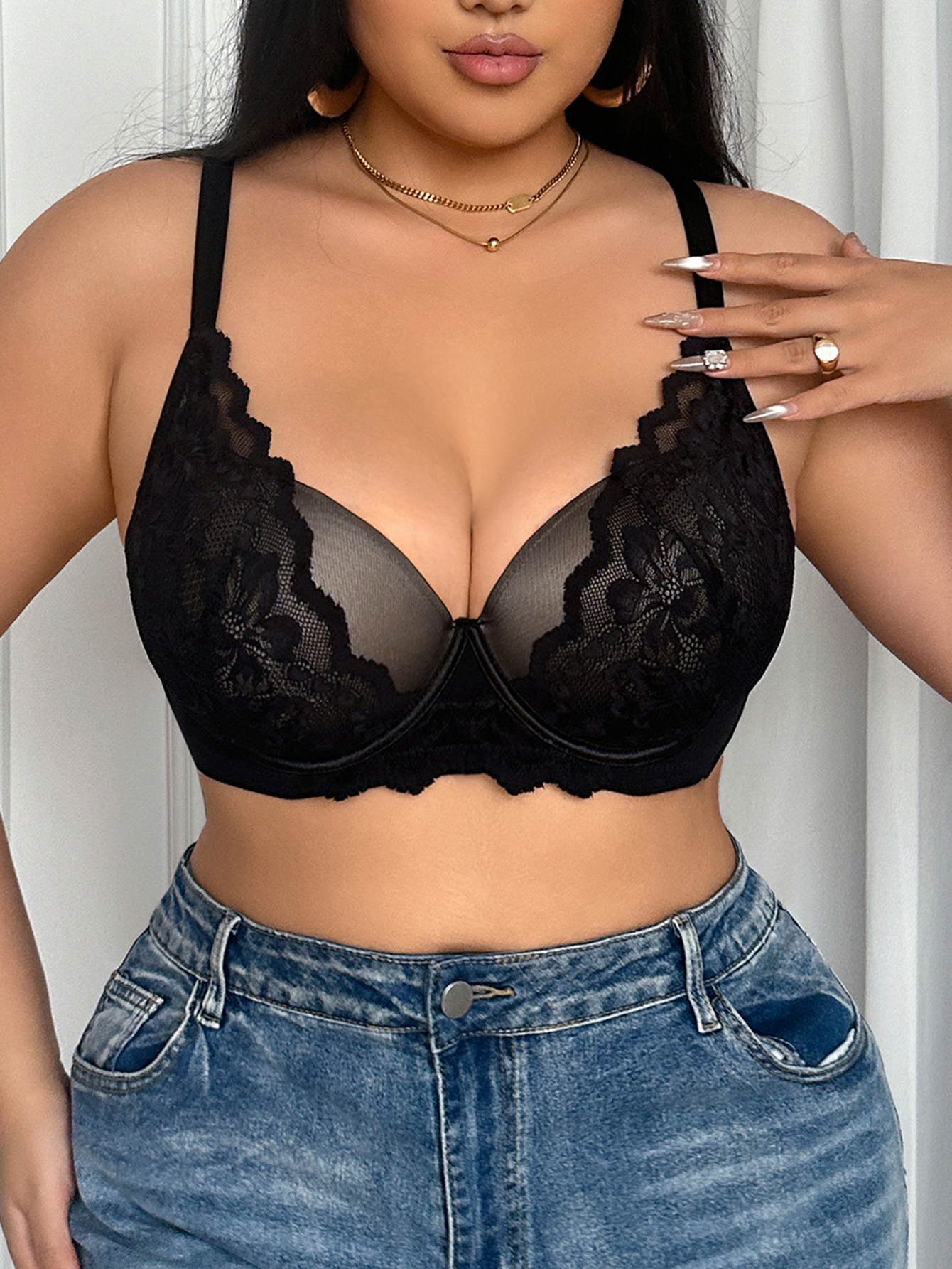 Wide Strap Plus Size Women Bra - огляд і ціна Push Up Bra Padded