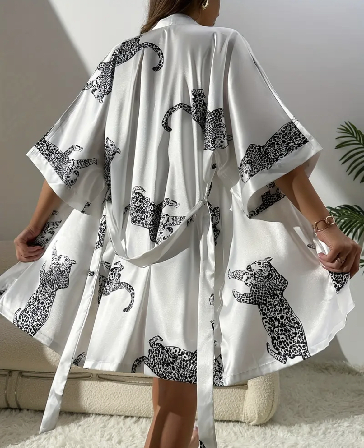 Imitation silk sleepwear sexy  - огляд і ціна Robe Silk Women
