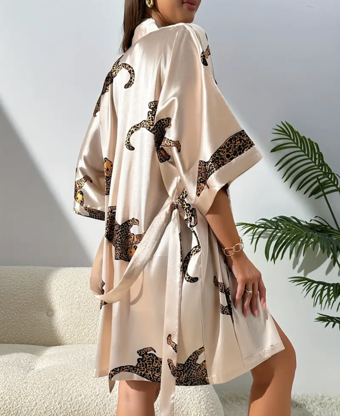 Imitation silk sleepwear sexy  - огляд і ціна Robe Silk Women