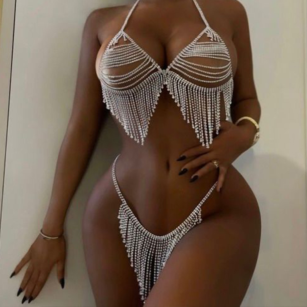 Stonefans New Tassel Crystal B - огляд і ціна Thong Bikini Women