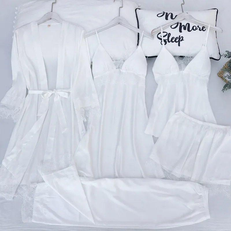 Pajamas Set Silk Satin Womens  - огляд і ціна Robe Silk Women