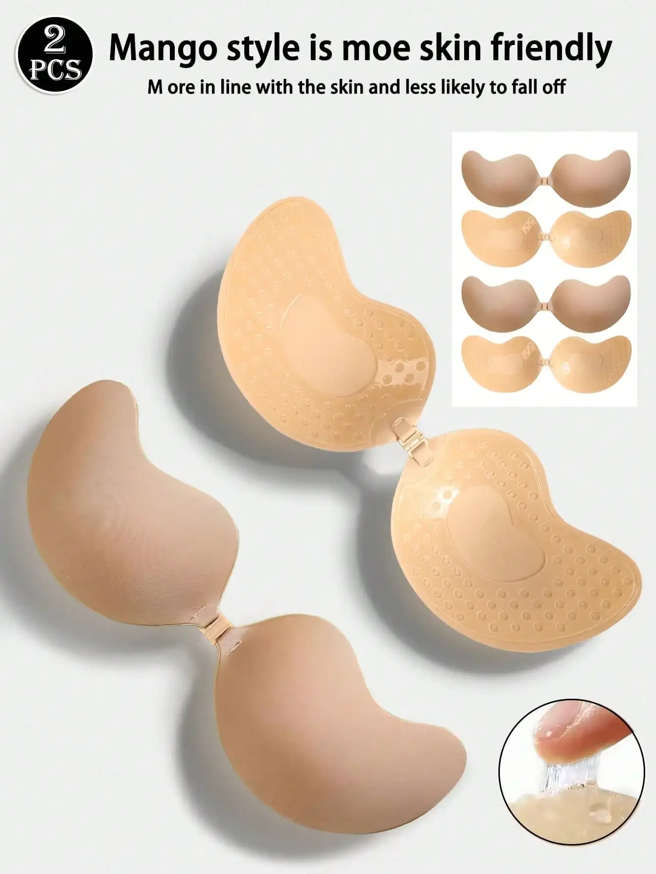 4pcs/Set (2 Black + 2 Nude) St - огляд і ціна Silicone Bra Adhesive