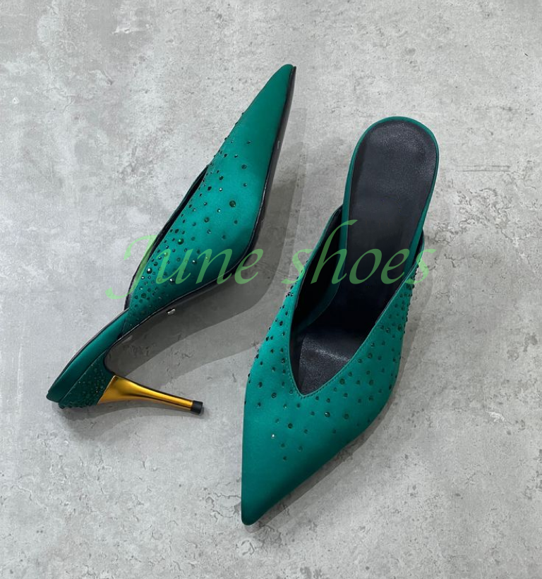 Lady Satin Dark Green Sequins  - огляд і ціна Slip Dress Satin