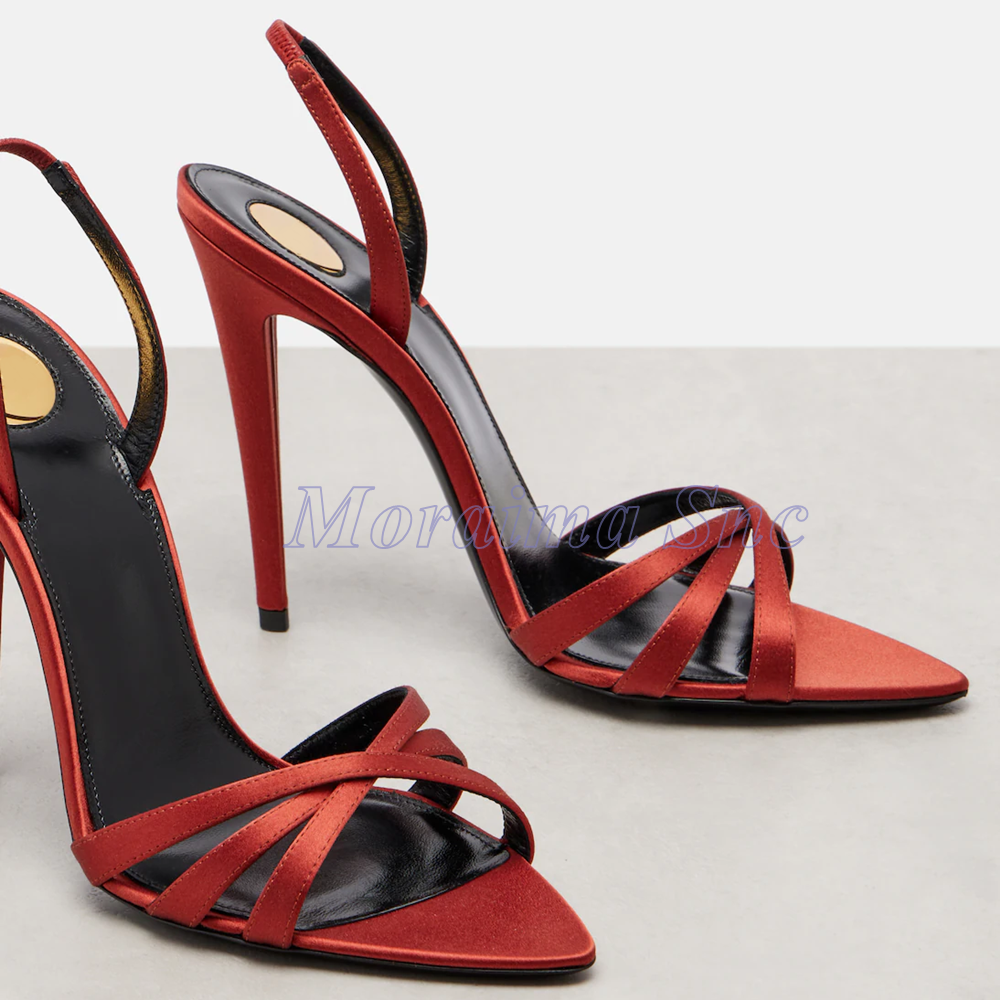 Satin Pointed Toe Cross Strap  - огляд і ціна Slip Dress Satin