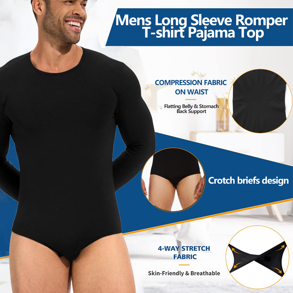 Mens Long Sleeve Bodysuit Full - огляд і ціна Shapewear Bodysuit Firm