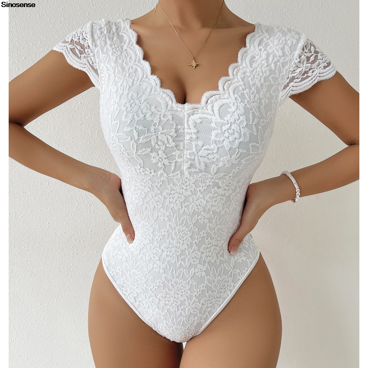 Womens Embroidery Floral Contr - огляд і ціна Lace Teddy Lingerie