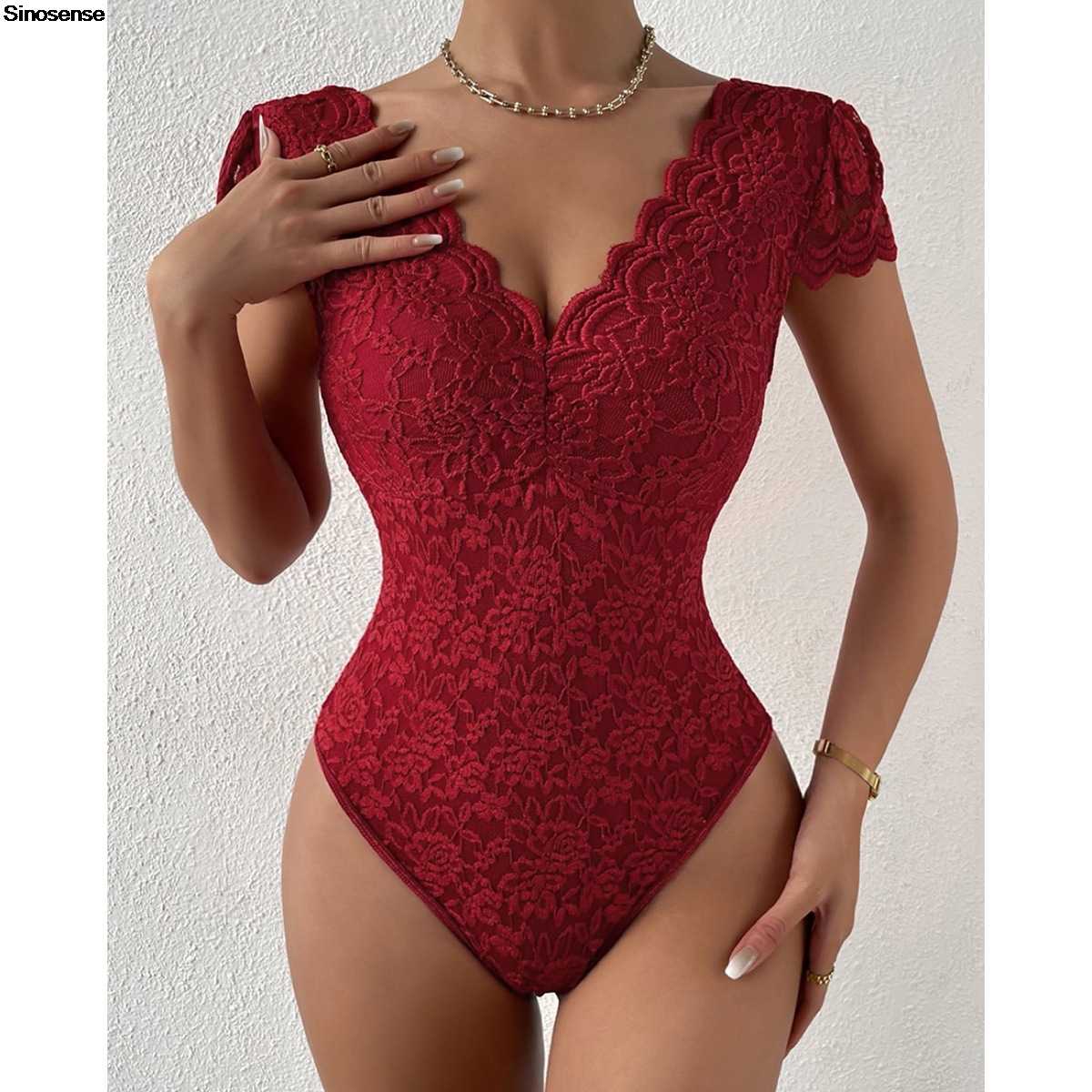Womens Embroidery Floral Contr - огляд і ціна Lace Teddy Lingerie